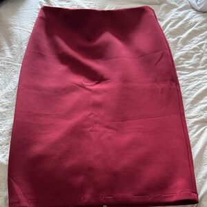 Elegant Red Pencil Skirt
